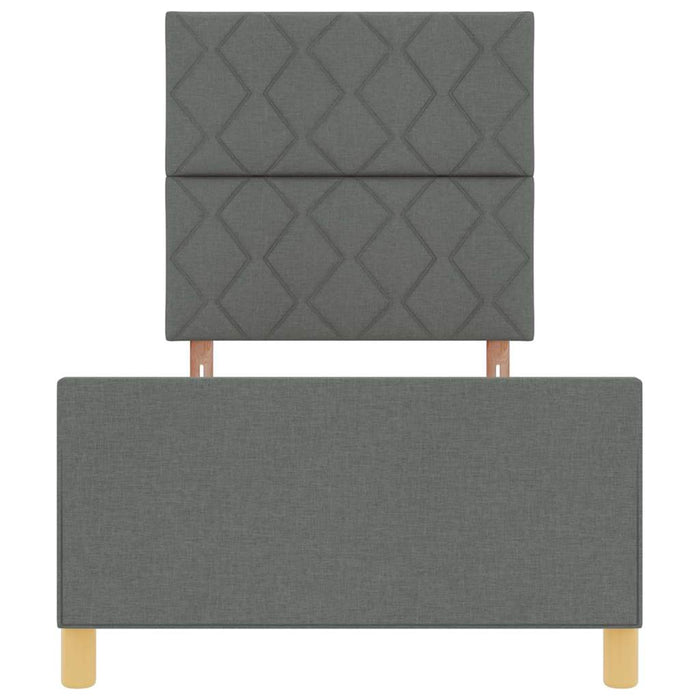 Cadru de pat cu headboard Gri închis 100 x 200 cm țesătură WALTI