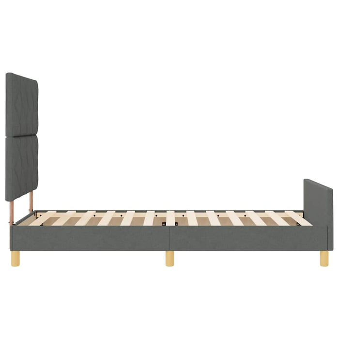 Cadru de pat cu headboard Gri închis 100 x 200 cm țesătură WALTI