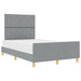 Cadru de pat cu headboard Gri deschis 120 x 190 cm țesătură - WALTI WALTI
