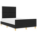 Cadru de pat cu headboard Negru 120 x 190 cm țesătură - WALTI WALTI