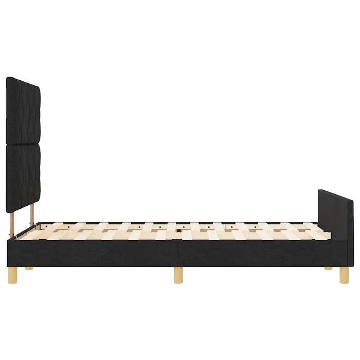 Cadru de pat cu headboard Negru 120 x 190 cm țesătură - WALTI WALTI