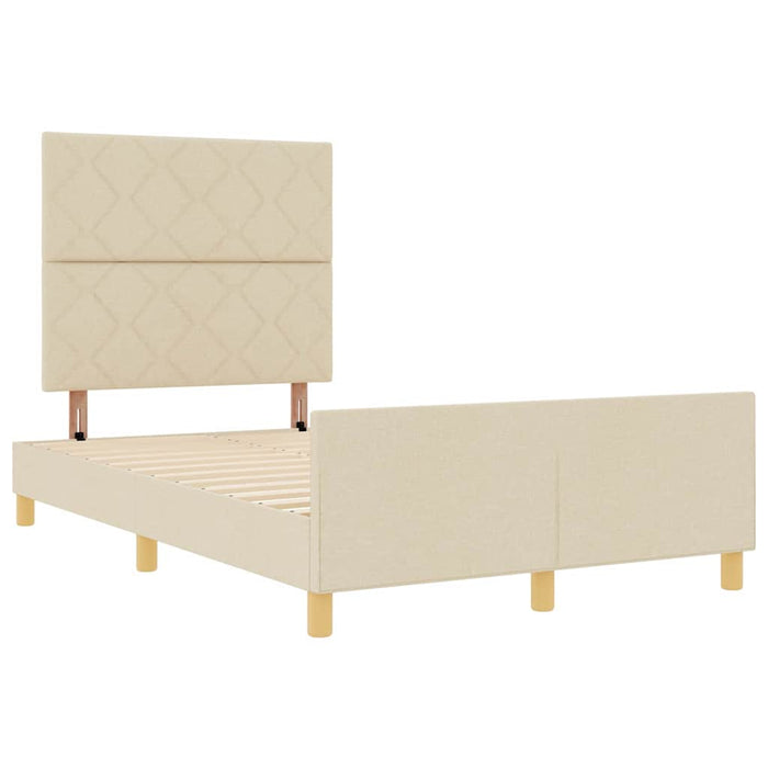 Cadru de pat cu headboard Crem 120 x 190 cm țesătură - WALTI WALTI
