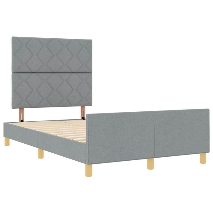Cadru de pat cu headboard Gri deschis 120 x 200 cm țesătură - WALTI WALTI