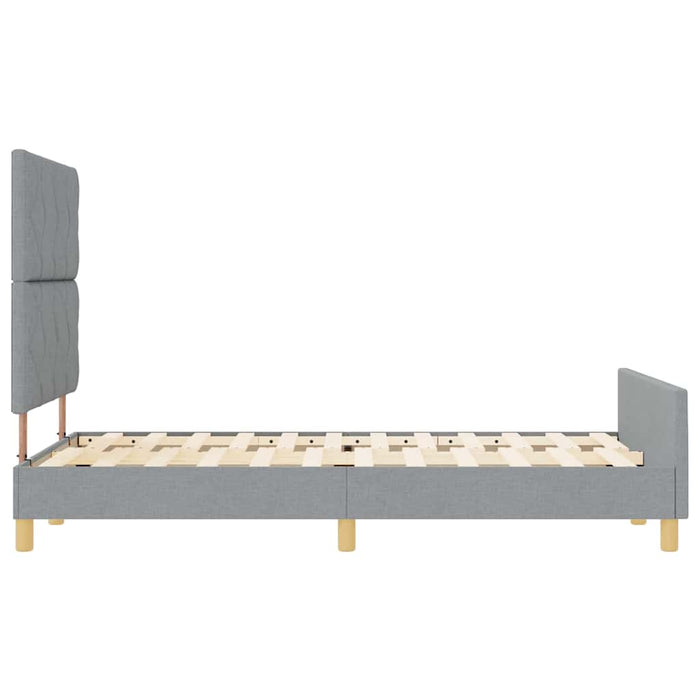 Cadru de pat cu headboard Gri deschis 120 x 200 cm țesătură - WALTI WALTI