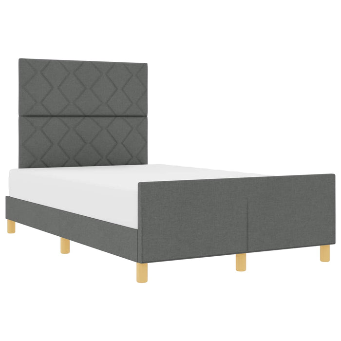 Cadru de pat cu headboard Gri închis 120 x 200 cm țesătură WALTI