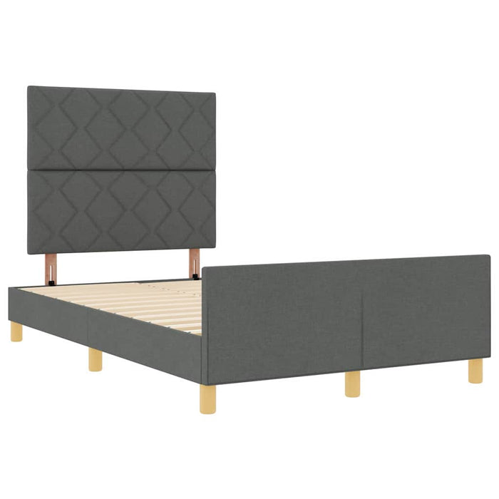 Cadru de pat cu headboard Gri închis 120 x 200 cm țesătură WALTI