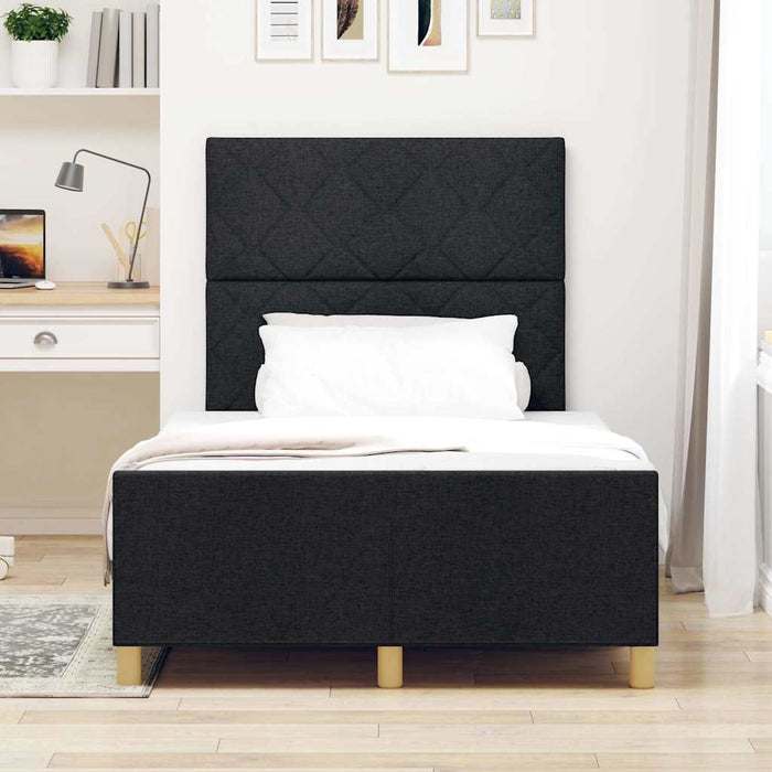 Cadru de pat cu headboard Negru 120 x 200 cm țesătură - WALTI WALTI