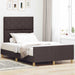 Cadru de pat cu headboard Maro închis 120 x 200 cm țesătură - WALTI WALTI