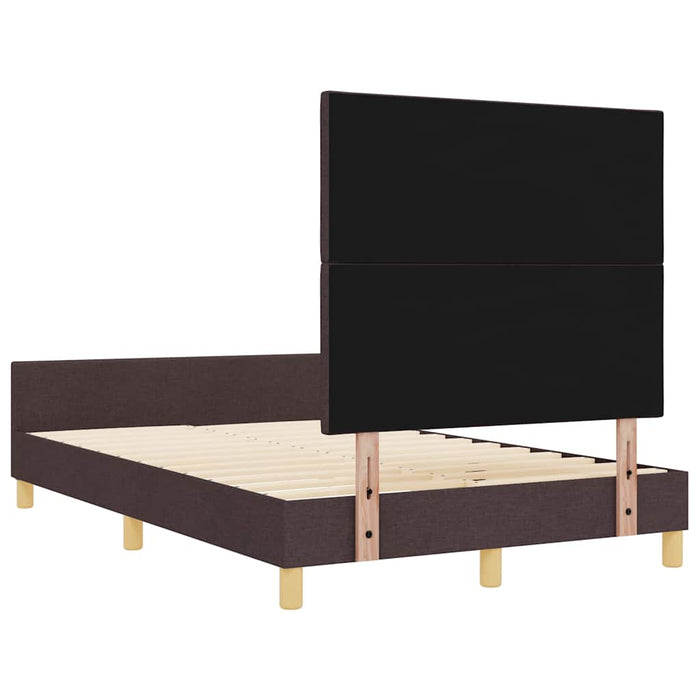 Cadru de pat cu headboard Maro închis 120 x 200 cm țesătură - WALTI WALTI