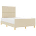 Cadru de pat cu headboard Crem 120 x 200 cm țesătură - WALTI WALTI