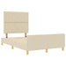Cadru de pat cu headboard Crem 120 x 200 cm țesătură - WALTI WALTI