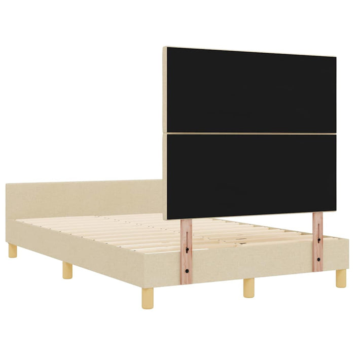 Cadru de pat cu headboard Crem 120 x 200 cm țesătură - WALTI WALTI