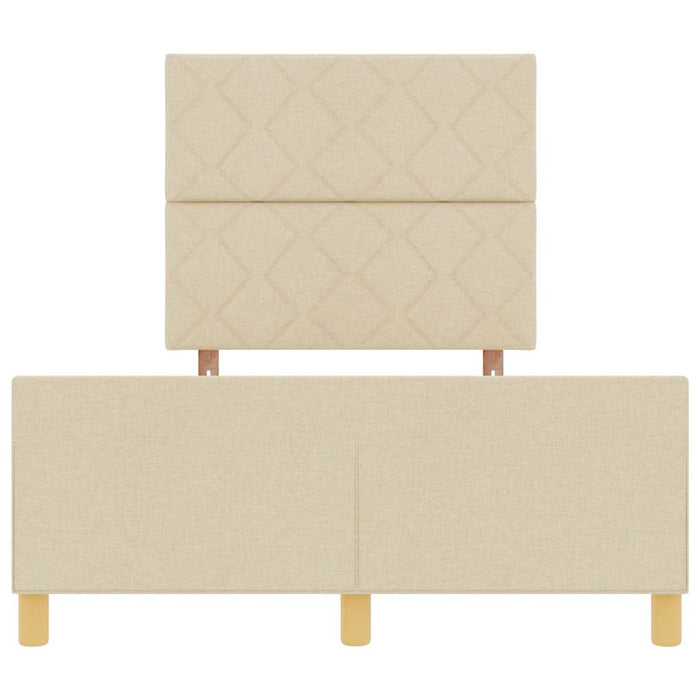 Cadru de pat cu headboard Crem 120 x 200 cm țesătură - WALTI WALTI