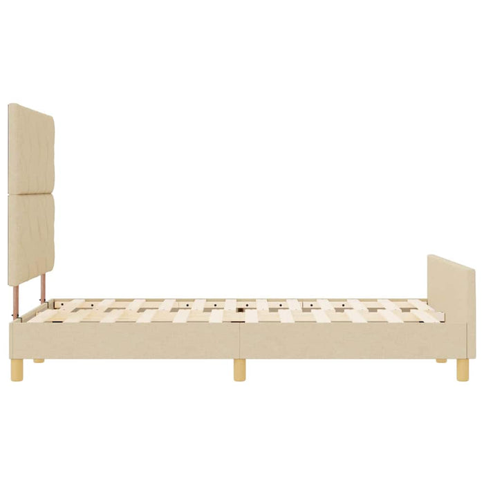 Cadru de pat cu headboard Crem 120 x 200 cm țesătură - WALTI WALTI