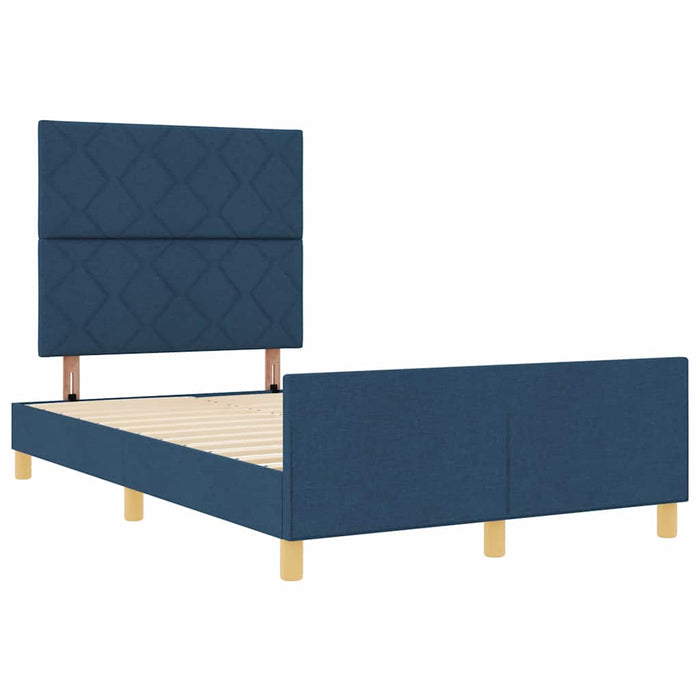 Cadru de pat cu headboard albastru 120 x 200 cm țesătură - WALTI WALTI
