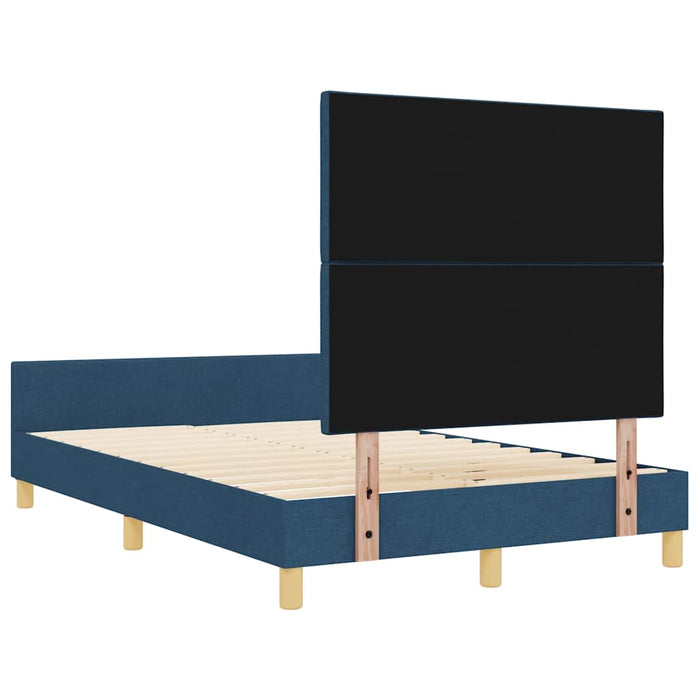 Cadru de pat cu headboard albastru 120 x 200 cm țesătură - WALTI WALTI