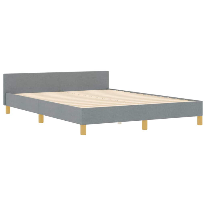 Cadru de pat cu headboard Gri deschis 140 x 190 cm țesătură - WALTI WALTI
