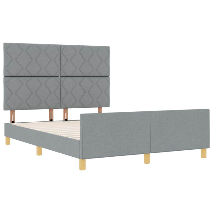 Cadru de pat cu headboard Gri deschis 140 x 190 cm țesătură - WALTI WALTI