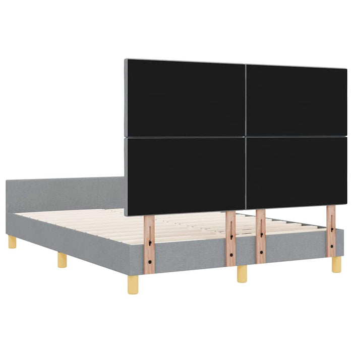Cadru de pat cu headboard Gri deschis 140 x 190 cm țesătură - WALTI WALTI