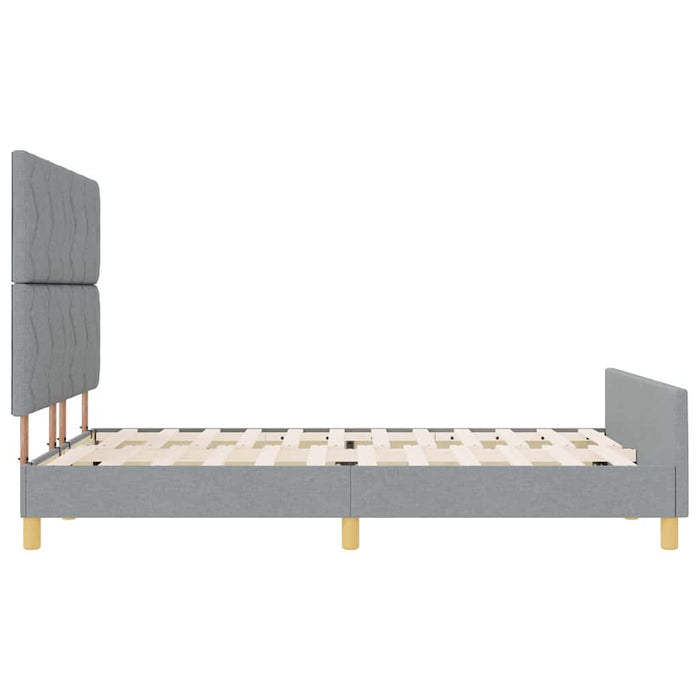Cadru de pat cu headboard Gri deschis 140 x 190 cm țesătură - WALTI WALTI