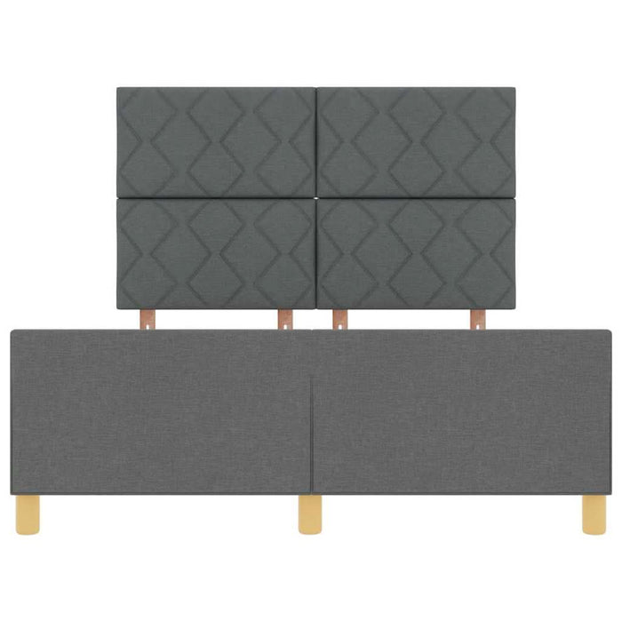 Cadru de pat cu headboard Gri închis 140 x 190 cm țesătură WALTI