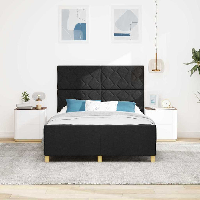 Cadru de pat cu headboard Negru 140 x 190 cm țesătură WALTI