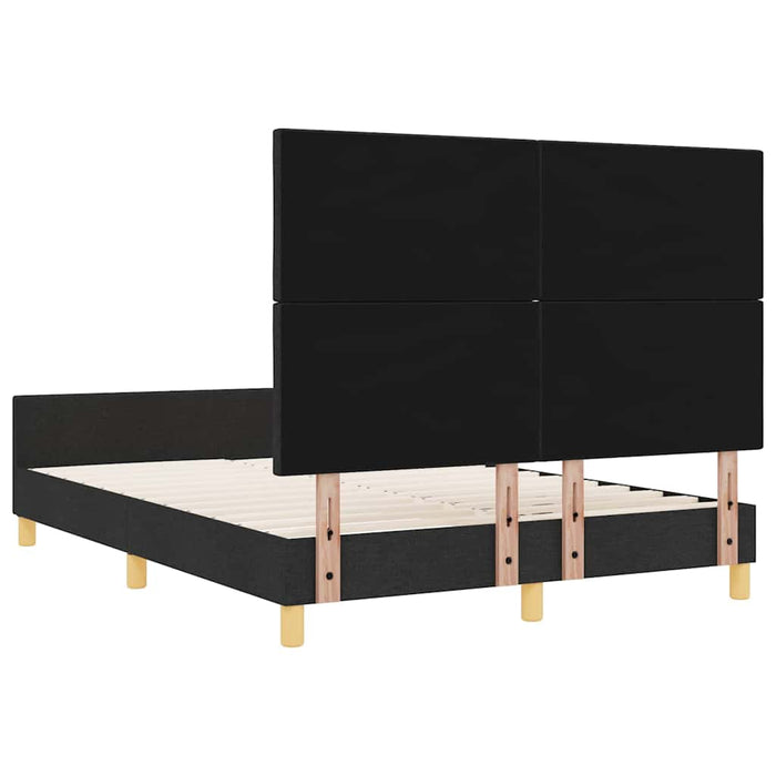 Cadru de pat cu headboard Negru 140 x 190 cm țesătură WALTI