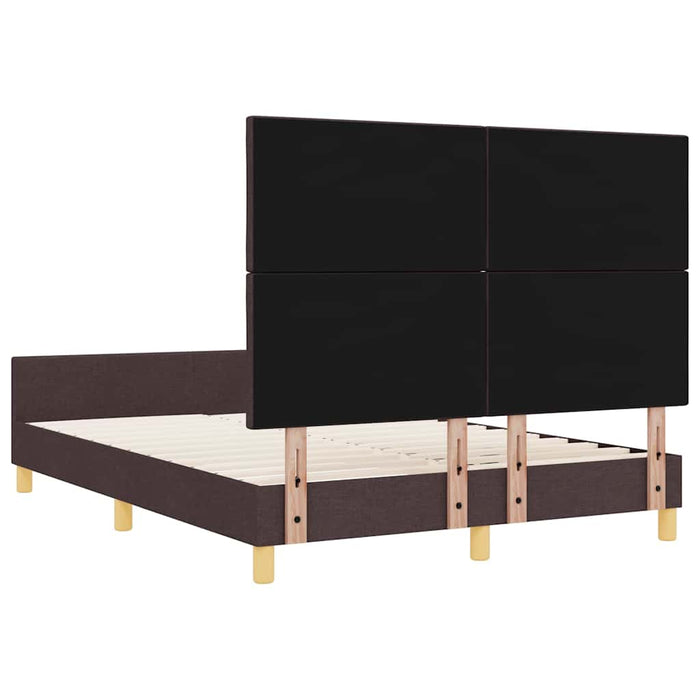 Cadru de pat cu headboard Maro închis 140 x 190 cm țesătură WALTI