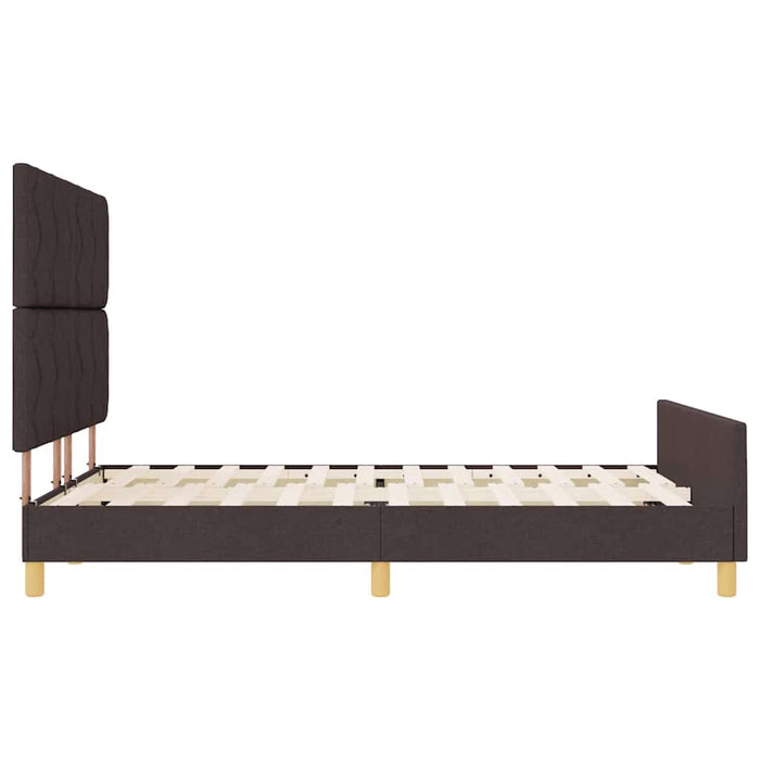 Cadru de pat cu headboard Maro închis 140 x 190 cm țesătură WALTI