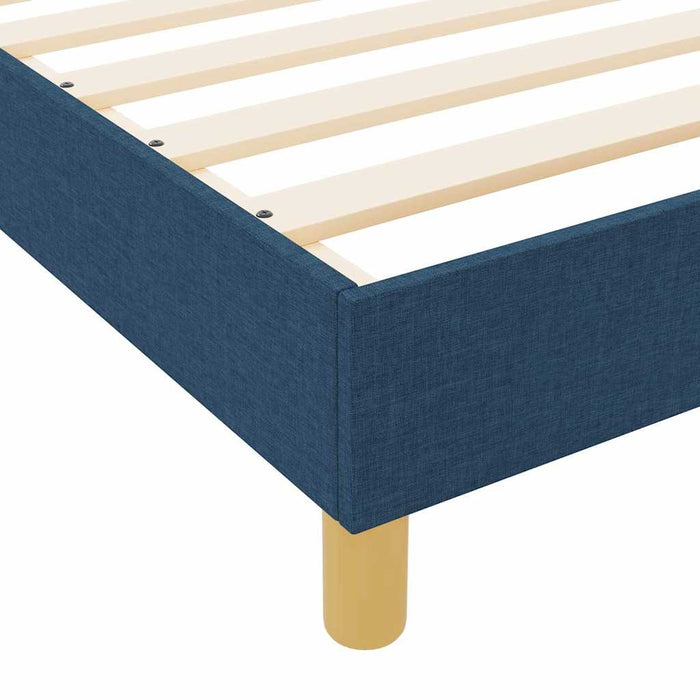 Cadru de pat cu headboard albastru 140 x 190 cm țesătură WALTI