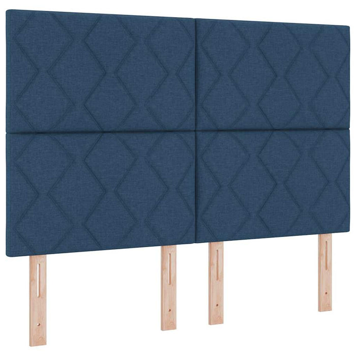 Cadru de pat cu headboard albastru 140 x 190 cm țesătură WALTI
