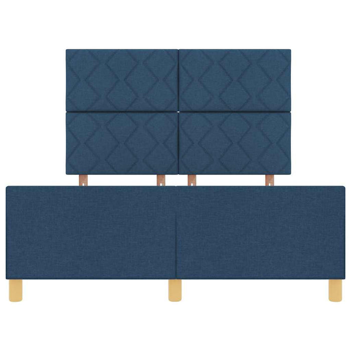 Cadru de pat cu headboard albastru 140 x 190 cm țesătură WALTI
