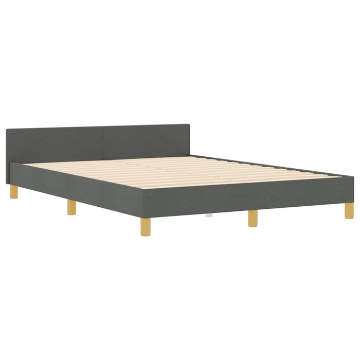 Cadru de pat cu headboard Gri închis 140 x 200 cm țesătură WALTI