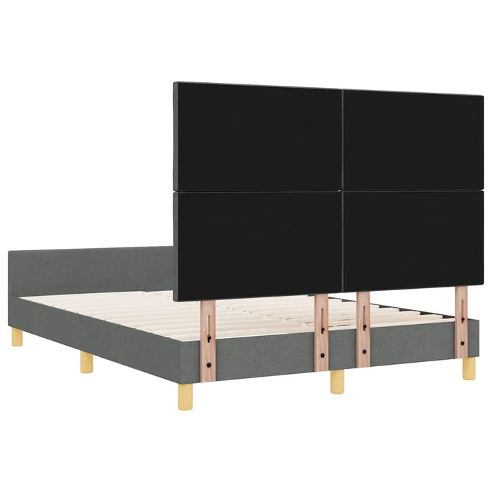 Cadru de pat cu headboard Gri închis 140 x 200 cm țesătură WALTI