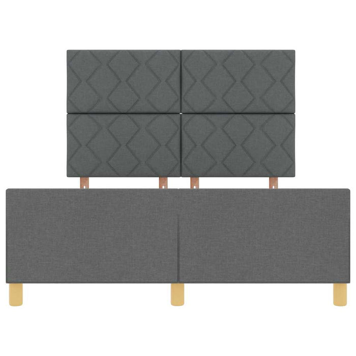 Cadru de pat cu headboard Gri închis 140 x 200 cm țesătură WALTI