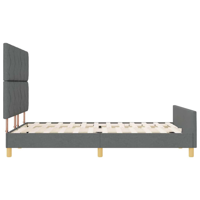 Cadru de pat cu headboard Gri închis 140 x 200 cm țesătură WALTI