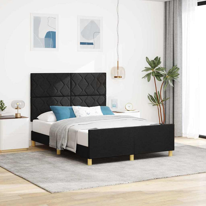 Cadru de pat cu headboard Negru 140 x 200 cm țesătură WALTI
