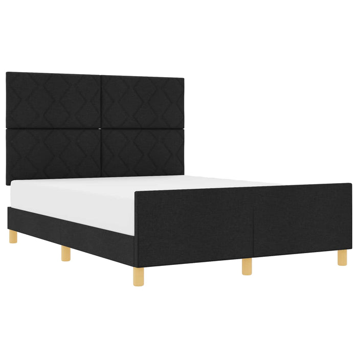 Cadru de pat cu headboard Negru 140 x 200 cm țesătură WALTI