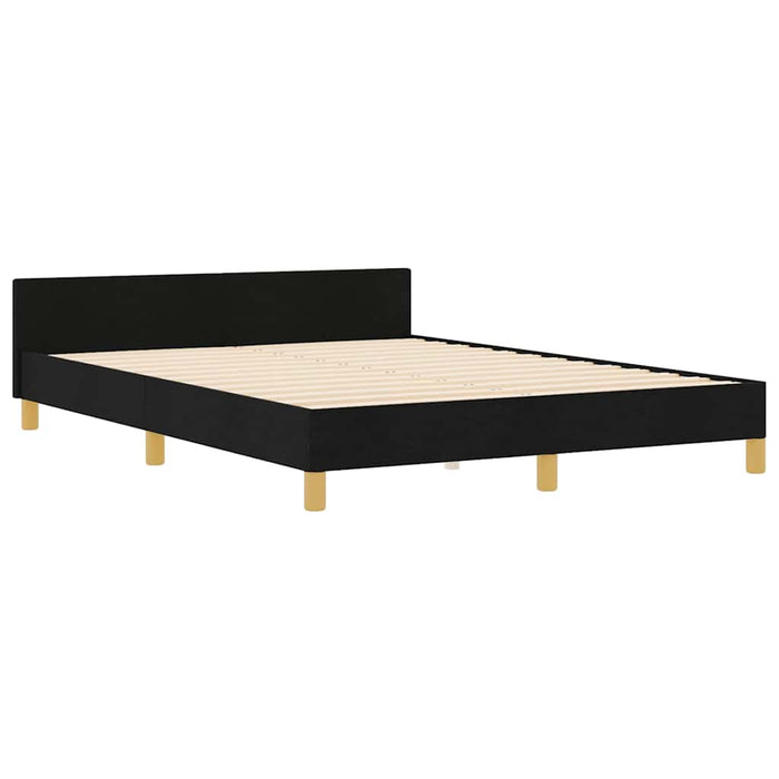 Cadru de pat cu headboard Negru 140 x 200 cm țesătură WALTI
