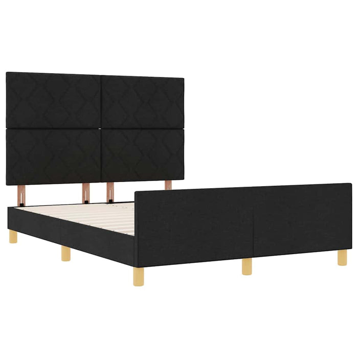 Cadru de pat cu headboard Negru 140 x 200 cm țesătură WALTI