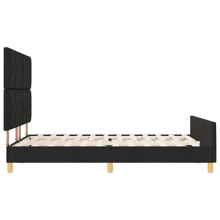 Cadru de pat cu headboard Negru 140 x 200 cm țesătură WALTI