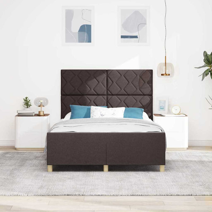 Cadru de pat cu headboard Maro închis 140 x 200 cm țesătură WALTI