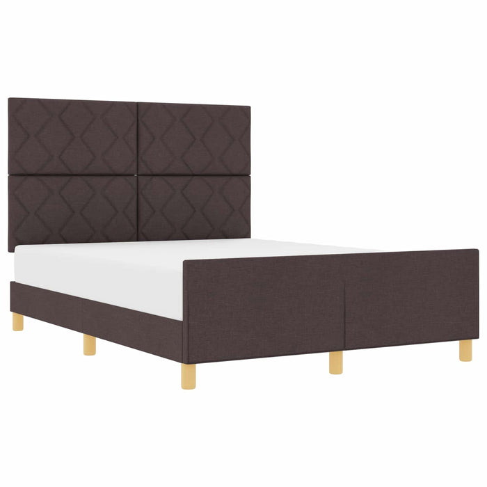Cadru de pat cu headboard Maro închis 140 x 200 cm țesătură WALTI