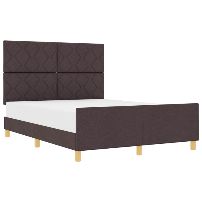 Cadru de pat cu headboard Maro închis 160 x 200 cm țesătură - WALTI WALTI