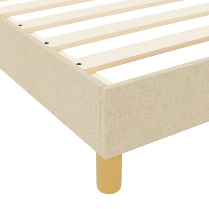 Cadru de pat cu headboard Crem 160 x 200 cm țesătură WALTI
