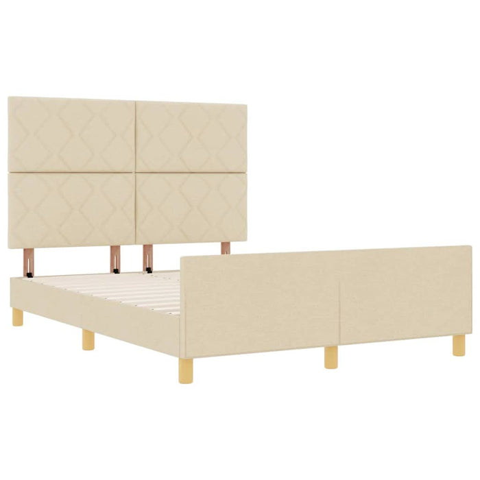 Cadru de pat cu headboard Crem 160 x 200 cm țesătură WALTI