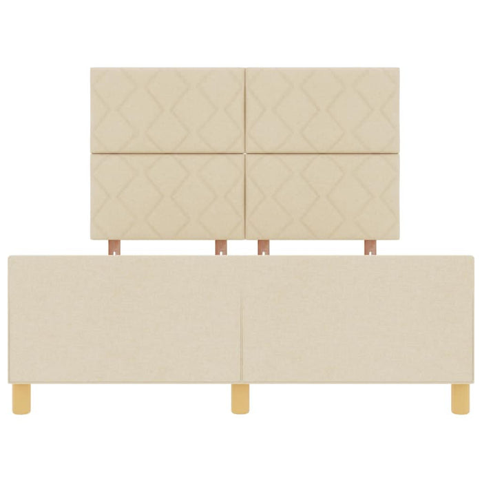Cadru de pat cu headboard Crem 160 x 200 cm țesătură WALTI