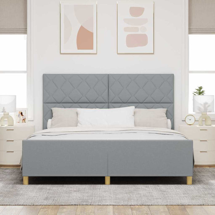 Cadru de pat cu headboard Gri deschis 180 x 200 cm țesătură WALTI