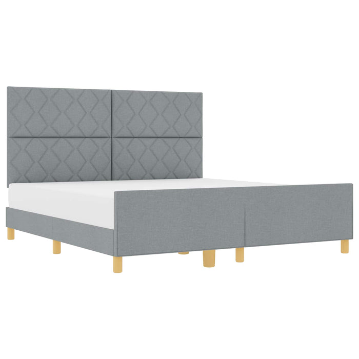 Cadru de pat cu headboard Gri deschis 180 x 200 cm țesătură WALTI