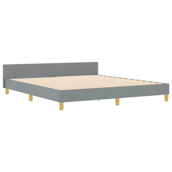 Cadru de pat cu headboard Gri deschis 180 x 200 cm țesătură WALTI
